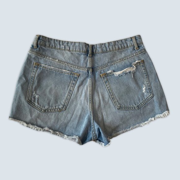 Zara Ripped Light Blue Jean Shorts Sz 10 - Picture 3 of 5